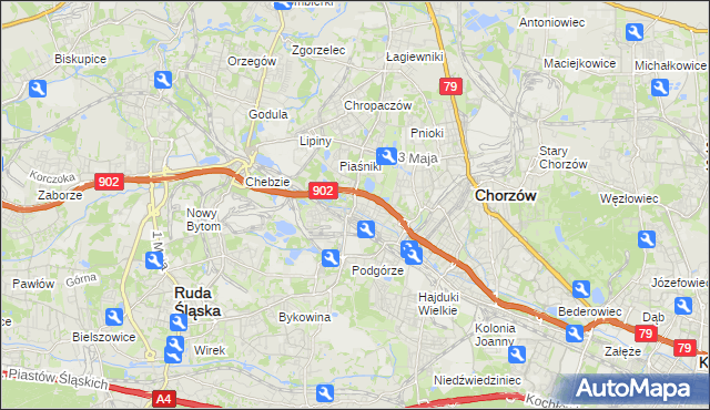 mapa Świętochłowice, Świętochłowice na mapie Targeo