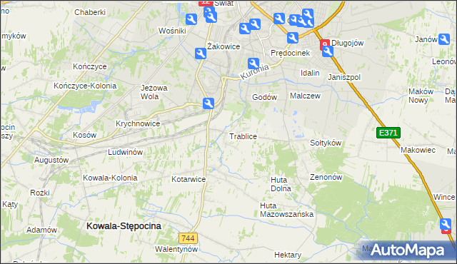 mapa Trablice, Trablice na mapie Targeo