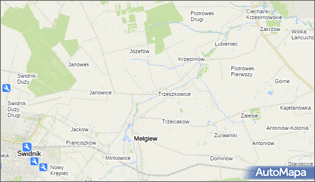 mapa Trzeszkowice, Trzeszkowice na mapie Targeo