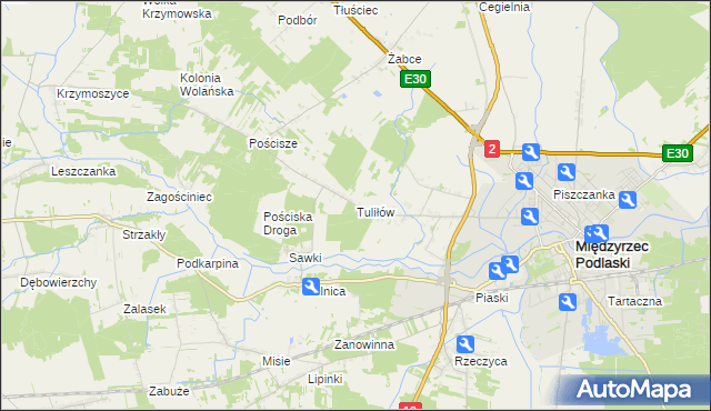 mapa Tuliłów, Tuliłów na mapie Targeo