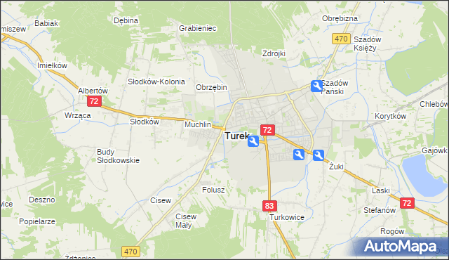 mapa Turka, Turek na mapie Targeo