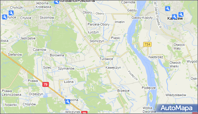 mapa Turowice gmina Konstancin-Jeziorna, Turowice gmina Konstancin-Jeziorna na mapie Targeo