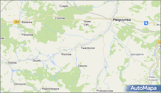 mapa Twardocice, Twardocice na mapie Targeo
