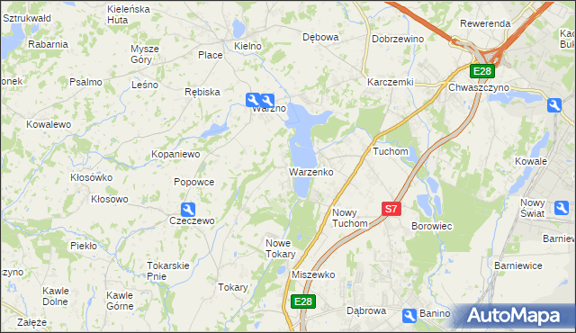 mapa Warzenko, Warzenko na mapie Targeo