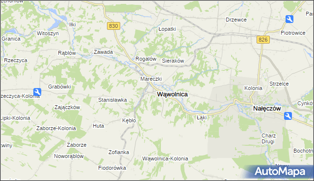 mapa Wąwolnica powiat puławski, Wąwolnica powiat puławski na mapie Targeo