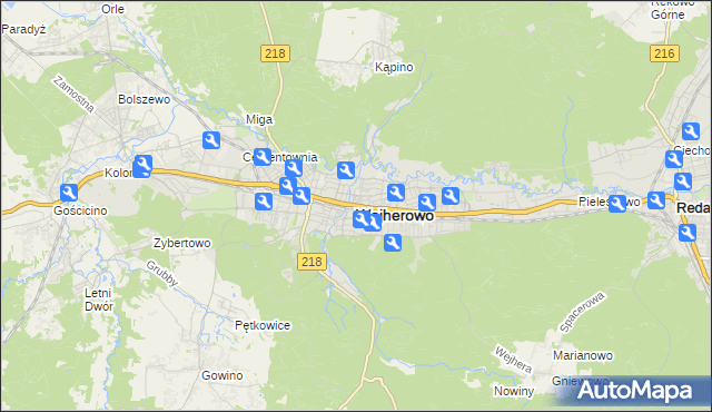 mapa Wejherowo, Wejherowo na mapie Targeo