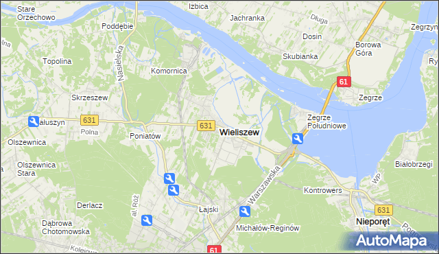 mapa Wieliszew, Wieliszew na mapie Targeo