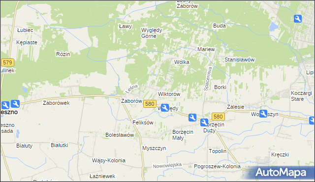 mapa Wiktorów gmina Leszno, Wiktorów gmina Leszno na mapie Targeo