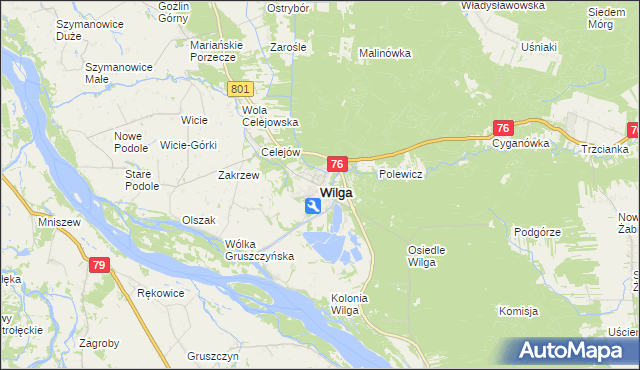 mapa Wilga, Wilga na mapie Targeo