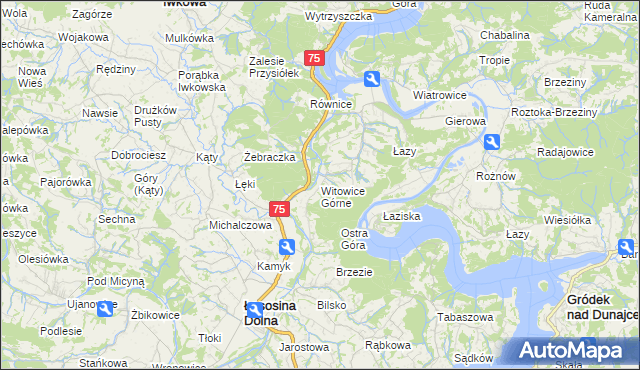 mapa Witowice Górne, Witowice Górne na mapie Targeo