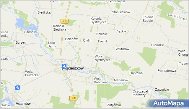 mapa Wola Bystrzycka, Wola Bystrzycka na mapie Targeo