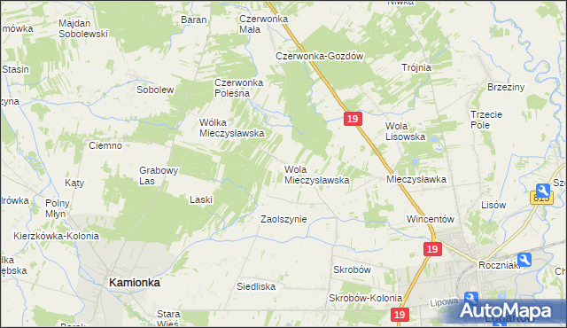 mapa Wola Mieczysławska, Wola Mieczysławska na mapie Targeo