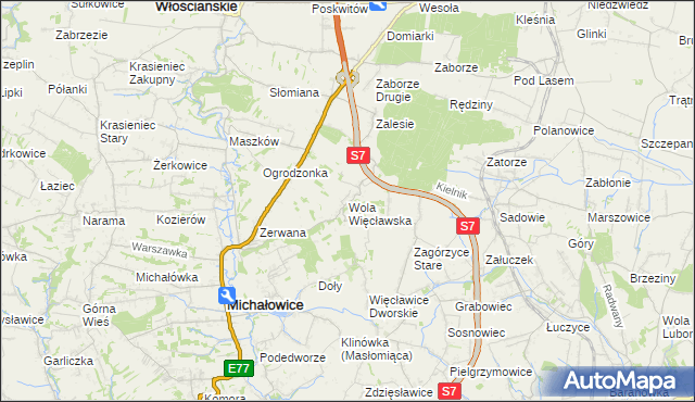 mapa Wola Więcławska, Wola Więcławska na mapie Targeo