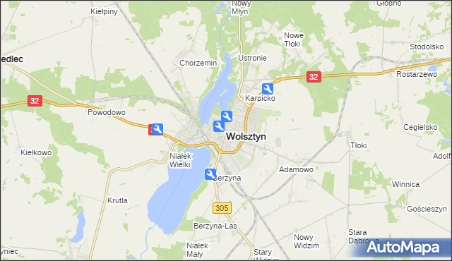 mapa Wolsztyn, Wolsztyn na mapie Targeo