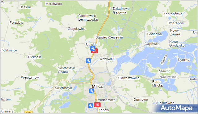 mapa Wszewilki, Wszewilki na mapie Targeo