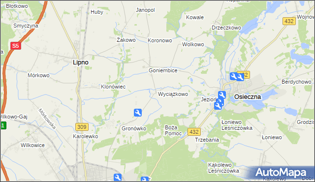 mapa Wyciążkowo, Wyciążkowo na mapie Targeo