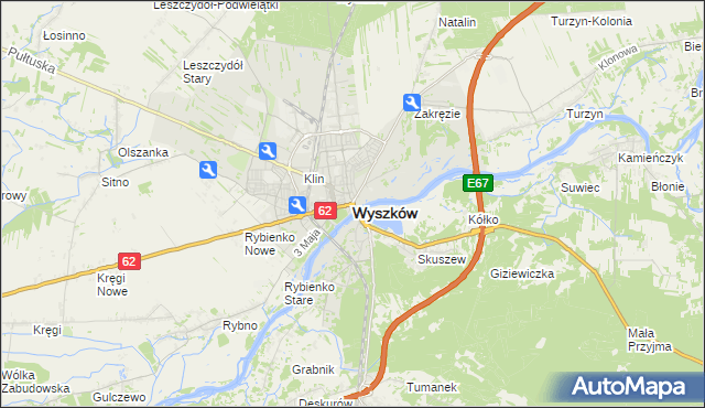 mapa Wyszków, Wyszków na mapie Targeo