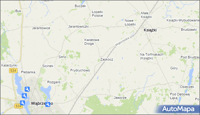 mapa Zaskocz, Zaskocz na mapie Targeo
