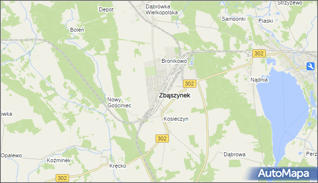 mapa Zbąszynek, Zbąszynek na mapie Targeo