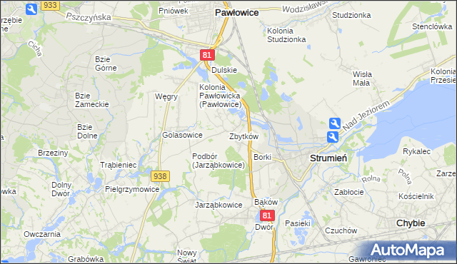 mapa Zbytków, Zbytków na mapie Targeo