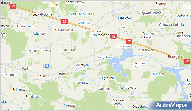 mapa Zdrzychów, Zdrzychów na mapie Targeo