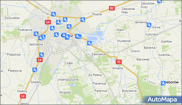 mapa Zielkowice, Zielkowice na mapie Targeo