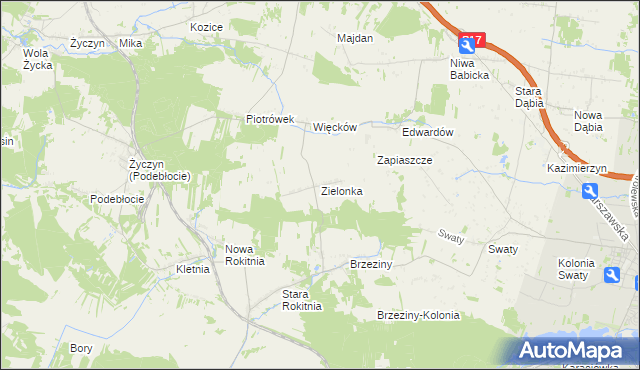 mapa Zielonka gmina Stężyca, Zielonka gmina Stężyca na mapie Targeo
