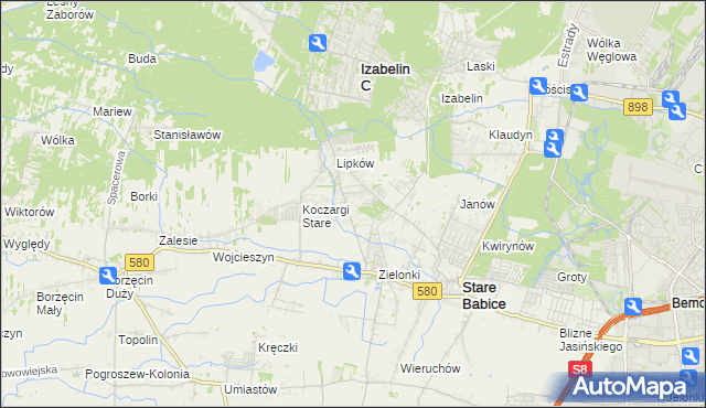 mapa Zielonki-Wieś, Zielonki-Wieś na mapie Targeo