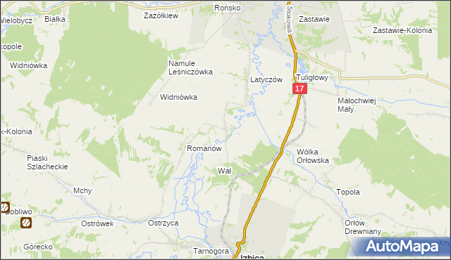 mapa Dworzyska gmina Izbica, Dworzyska gmina Izbica na mapie Targeo
