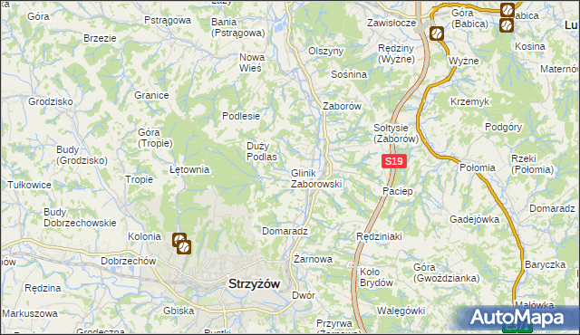 mapa Glinik Zaborowski, Glinik Zaborowski na mapie Targeo