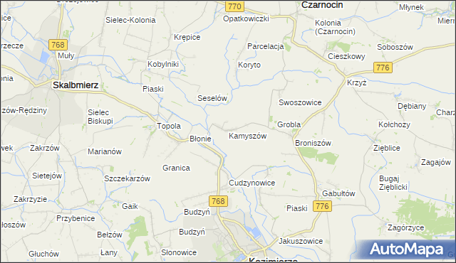 mapa Kamyszów, Kamyszów na mapie Targeo