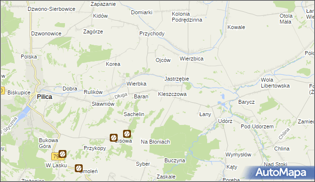 mapa Kleszczowa, Kleszczowa na mapie Targeo