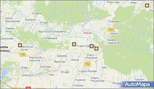 mapa Krajno-Zagórze, Krajno-Zagórze na mapie Targeo