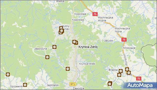 mapa Krynica-Zdrój, Krynica-Zdrój na mapie Targeo