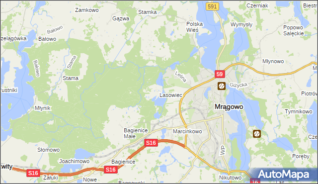 mapa Lasowiec, Lasowiec na mapie Targeo