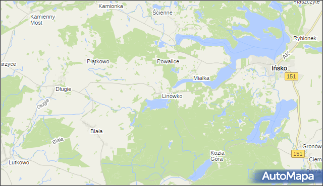 mapa Linówko, Linówko na mapie Targeo