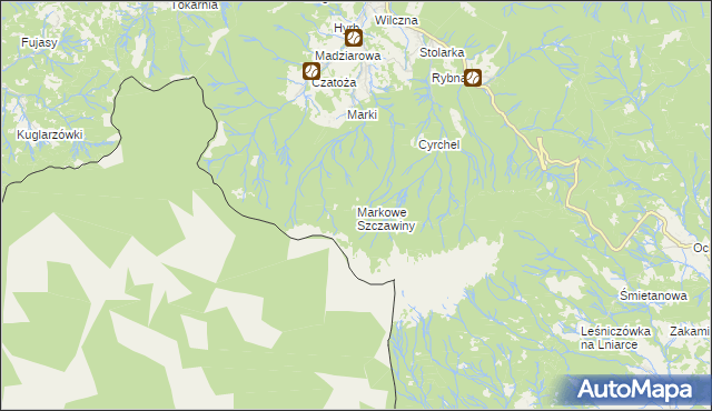 mapa Markowe Szczawiny, Markowe Szczawiny na mapie Targeo