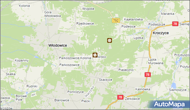 mapa Morsko gmina Włodowice, Morsko gmina Włodowice na mapie Targeo