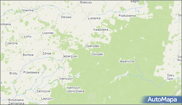 mapa Ośrodek gmina Czarna Białostocka, Ośrodek gmina Czarna Białostocka na mapie Targeo
