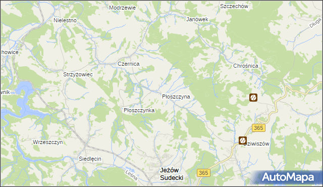 mapa Płoszczyna, Płoszczyna na mapie Targeo