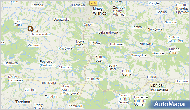 mapa Połom Duży, Połom Duży na mapie Targeo