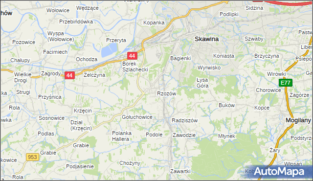 mapa Rzozów, Rzozów na mapie Targeo