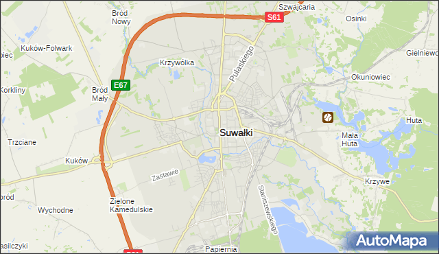 mapa Suwałk, Suwałki na mapie Targeo