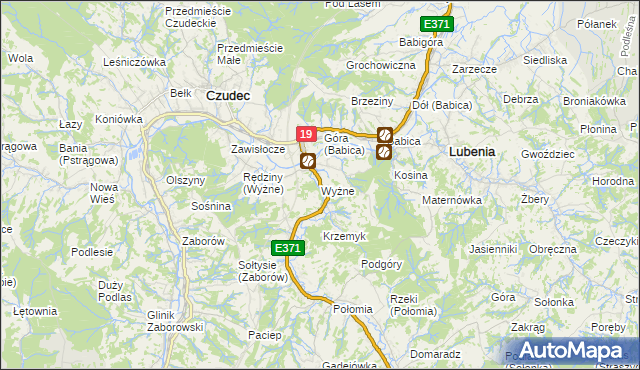 mapa Wyżne, Wyżne na mapie Targeo