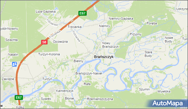 mapa Brańszczyk, Brańszczyk na mapie Targeo