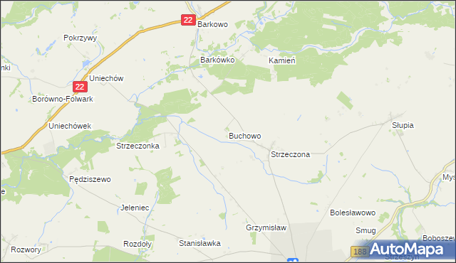 mapa Buchowo, Buchowo na mapie Targeo