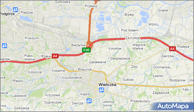 mapa Czarnochowice, Czarnochowice na mapie Targeo