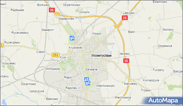 mapa Inowrocławia, Inowrocław na mapie Targeo