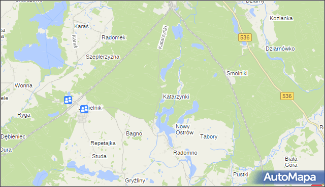 mapa Katarzynki gmina Iława, Katarzynki gmina Iława na mapie Targeo