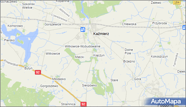 mapa Kiączyn, Kiączyn na mapie Targeo